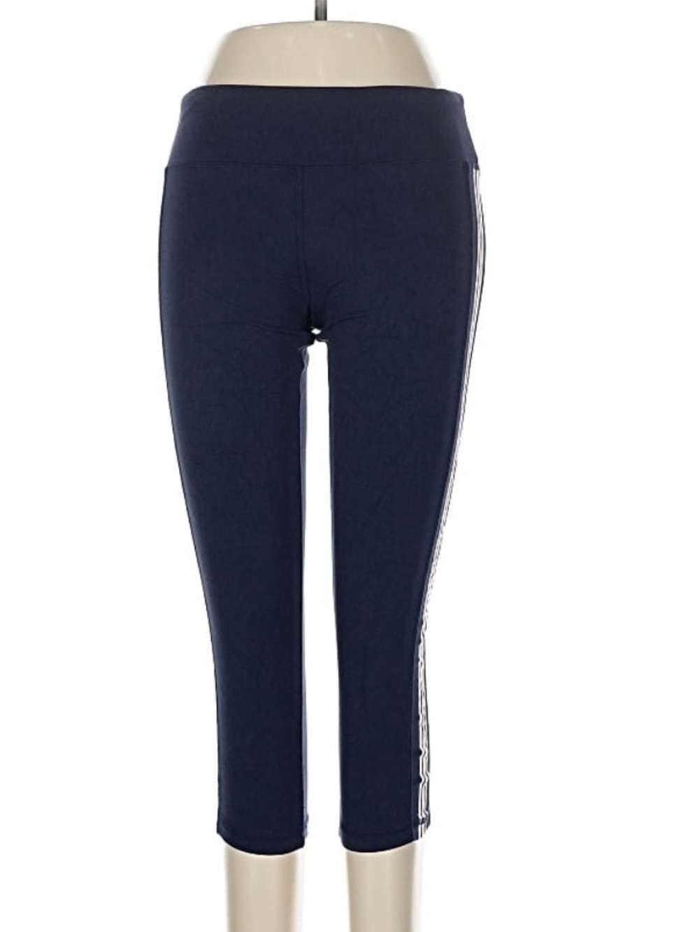 Tory Sport Navy Capri Leggings with Side Stripe